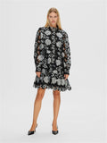 Silja Ls Embroidery Short Dress Multi - Black Multi Color Silver