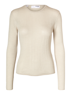 Naja Ls Knit O-Neck - Birch