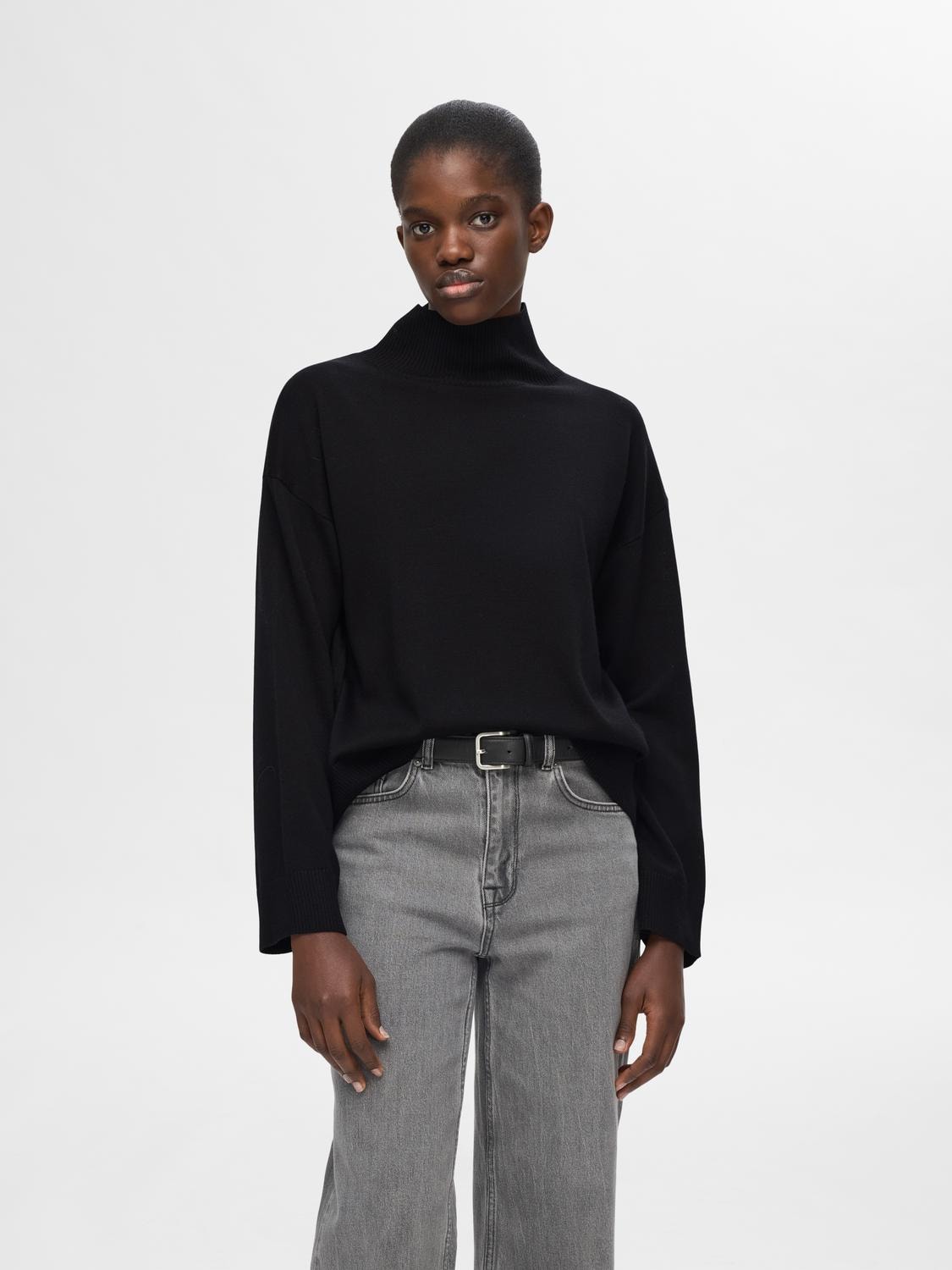 Hella Ls Knit High Neck - Black