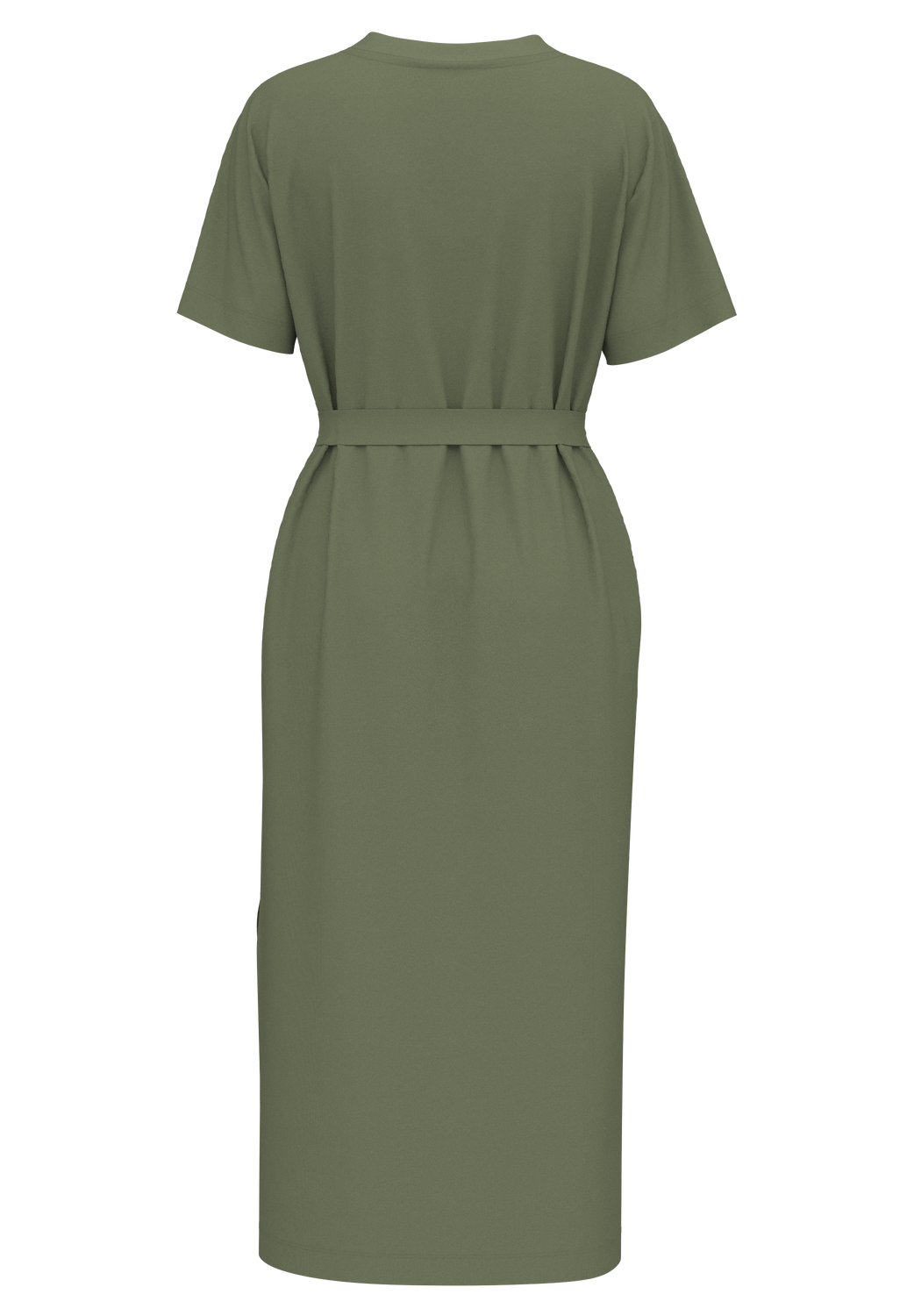 Essential Ss Ankle Tee Dress - Olivine