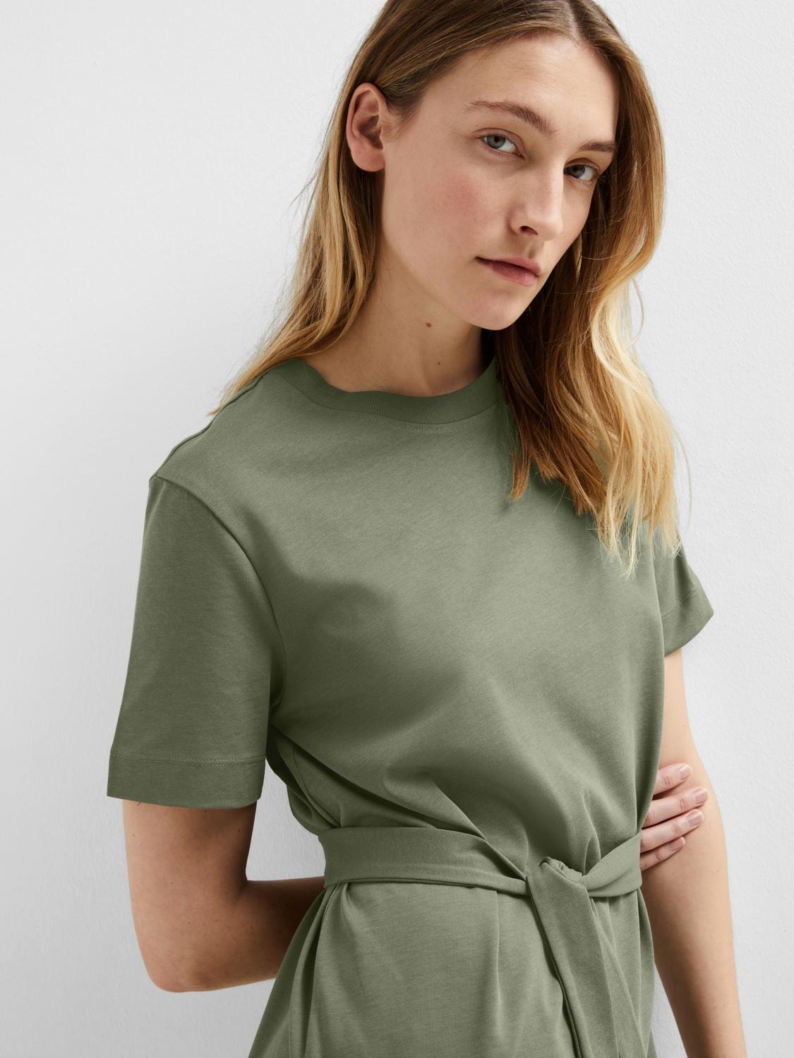 Essential Ss Ankle Tee Dress - Olivine