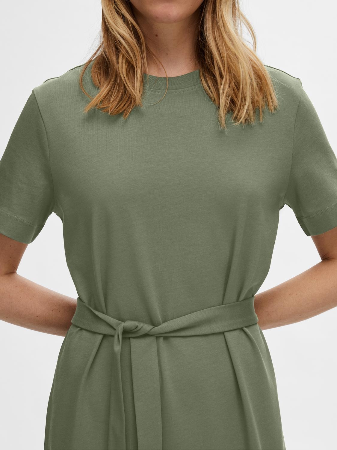 Essential Ss Ankle Tee Dress - Olivine