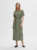 Essential Ss Ankle Tee Dress - Olivine