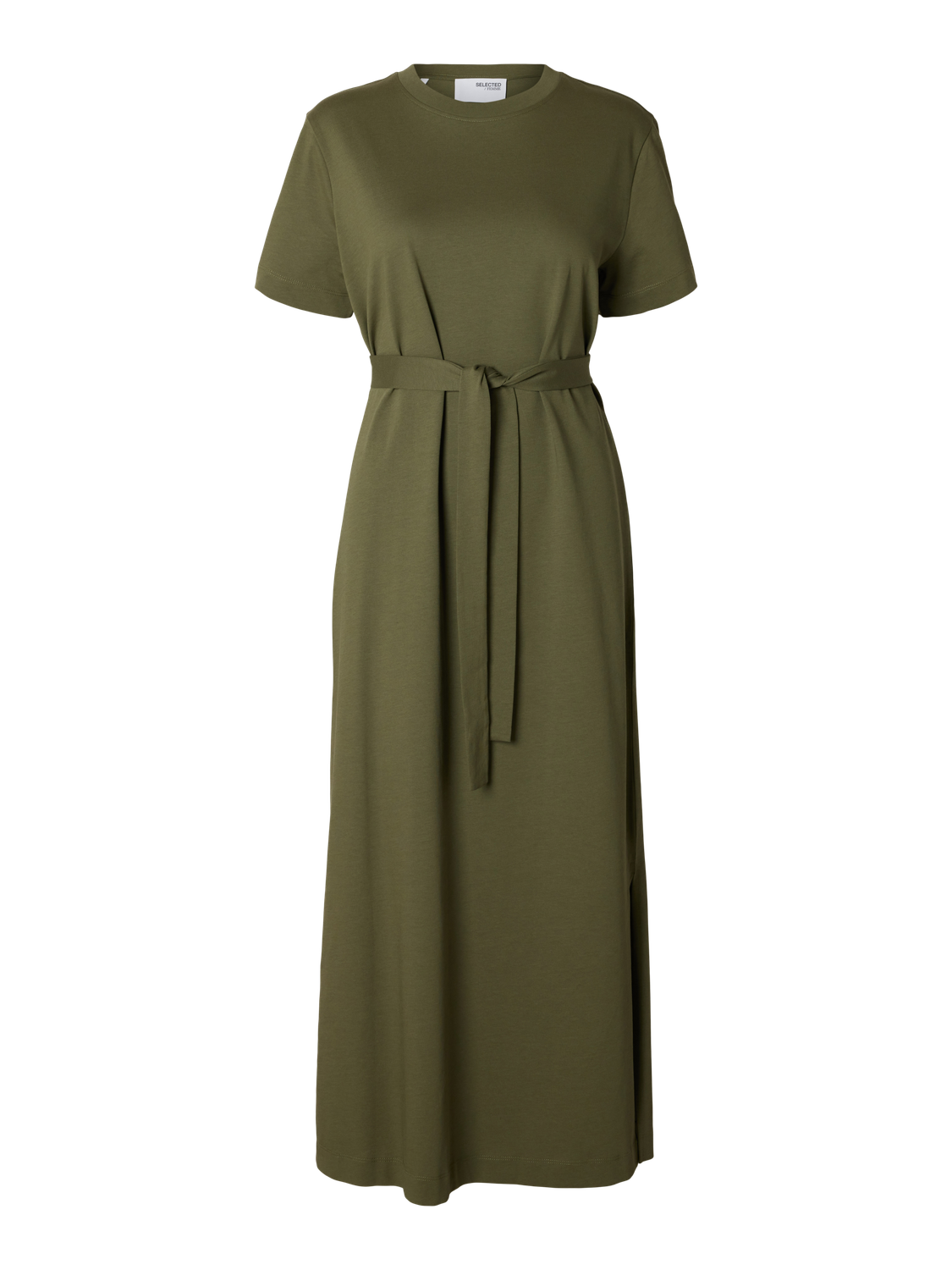 Essential Ss Ankle Tee Dress - Olivine