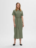 Essential Ss Ankle Tee Dress - Olivine