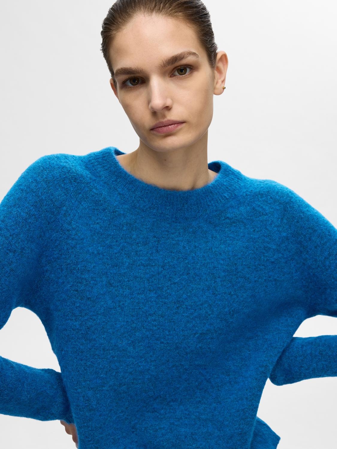 Lulu Ls Knit O-Neck - Super Sonic Melange