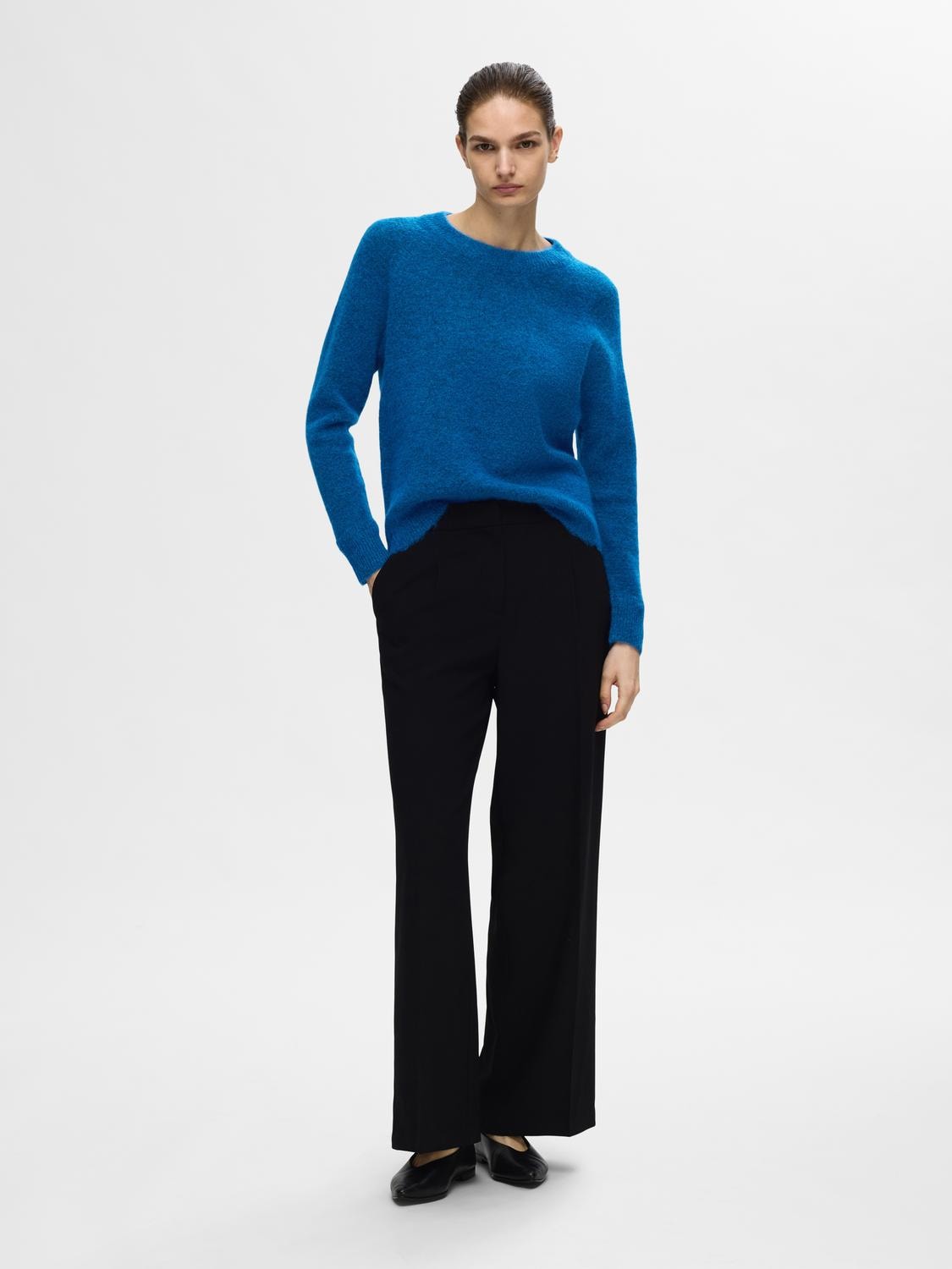 Lulu Ls Knit O-Neck - Super Sonic Melange