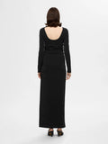Marwa Ls Deep Back Ankle Dress - Black