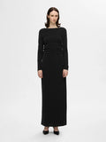 Marwa Ls Deep Back Ankle Dress - Black