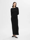 Marwa Ls Deep Back Ankle Dress - Black