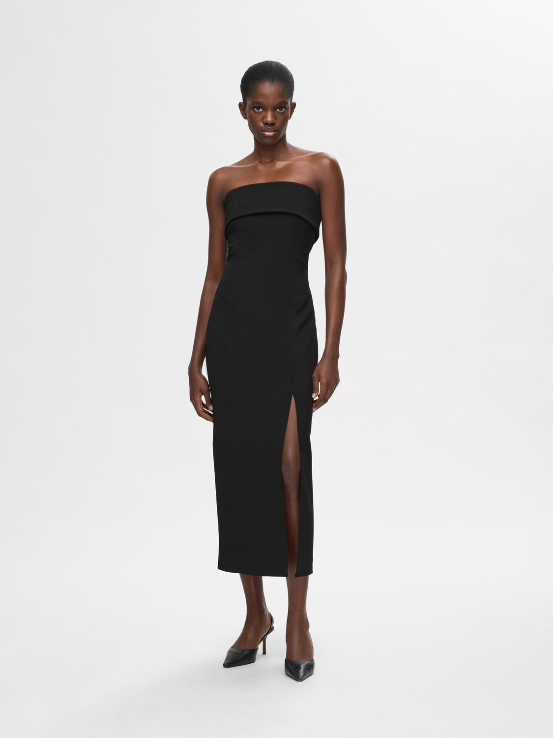 Adara Ankle Bustier Dress - Black