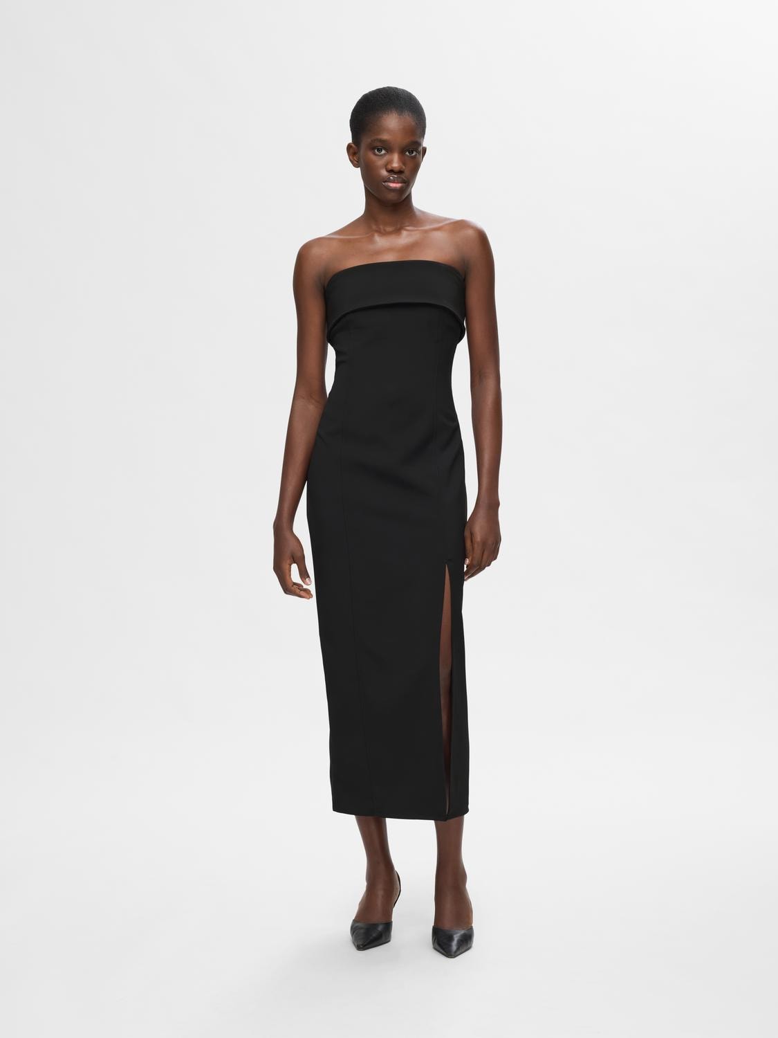 Adara Ankle Bustier Dress - Black