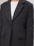 Bex Ls Oversized Blazer - Dark Grey Check