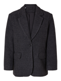 Bex Ls Oversized Blazer - Dark Grey Check