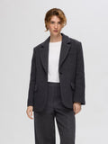 Bex Ls Oversized Blazer - Dark Grey Check