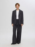 Bex Ls Oversized Blazer - Dark Grey Check