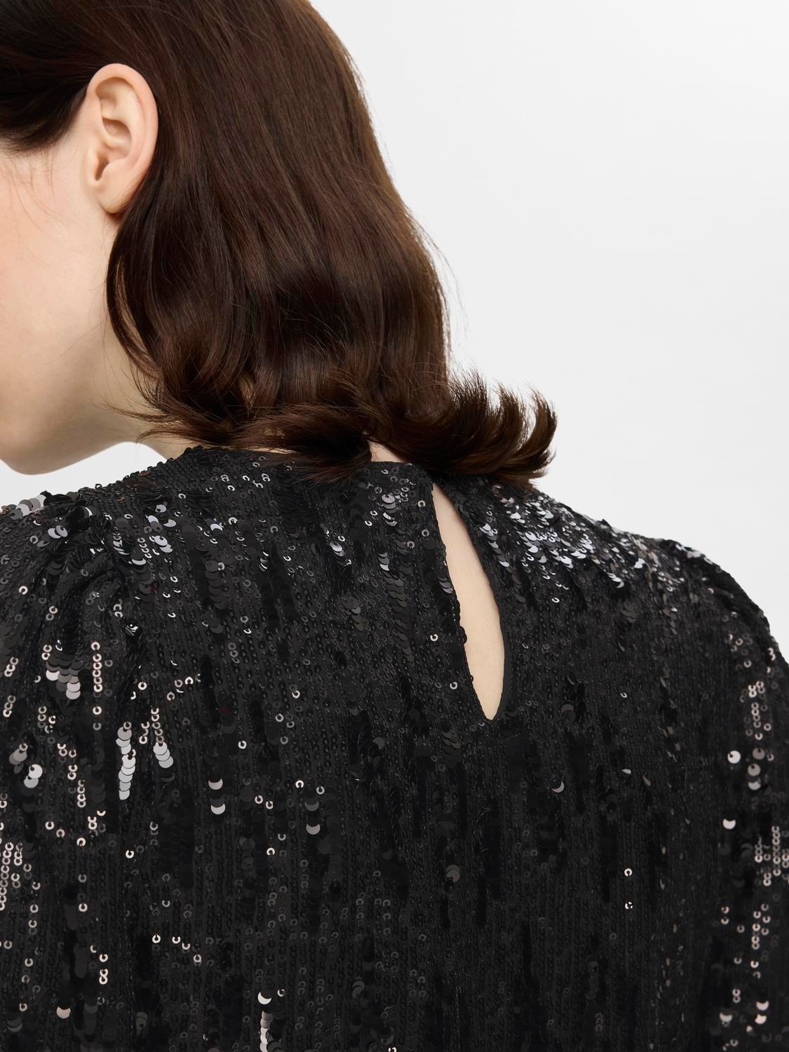 Ari-Colyn Ls Short Sequins Dress - Svart
