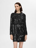 Ari-Colyn Ls Short Sequins Dress - Svart