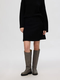 Woon Hw Short Wool Skirt - Black
