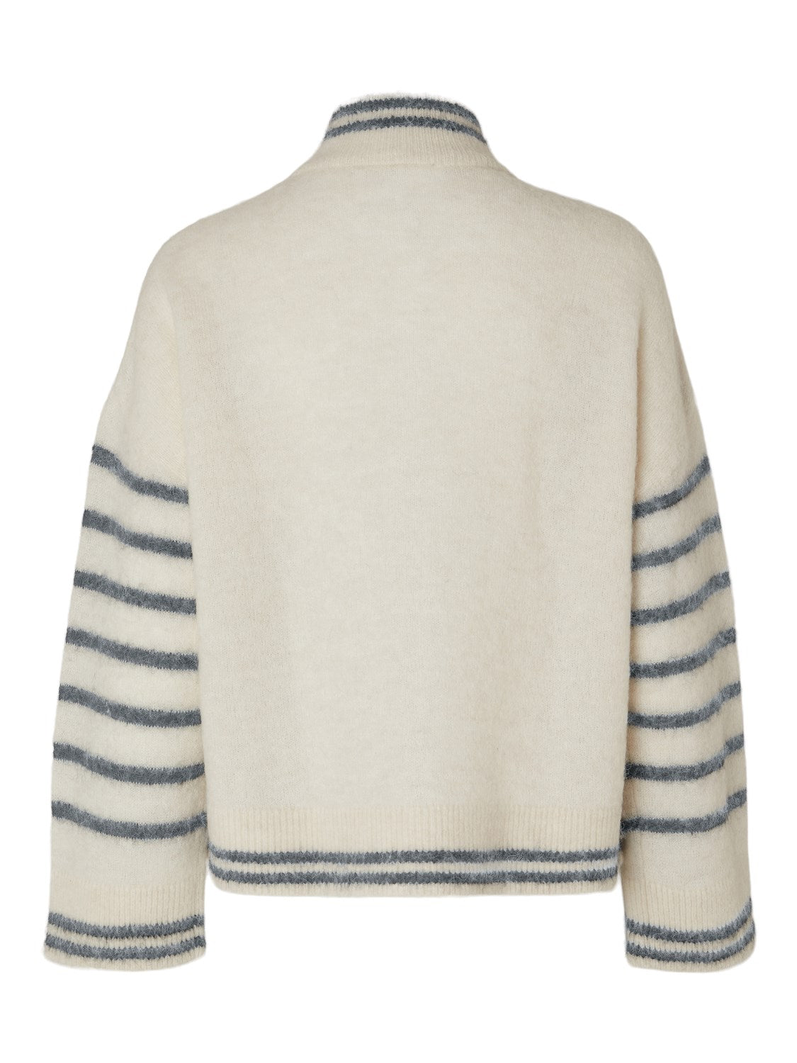 Ras Stripe Ls Knit Cardigan Ex - Birch Stripes / Lgm