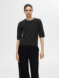 Lulu Ss Open Back Knit O-Neck - Volcanic Ash Melange