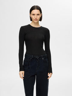 Naja Ls Knit O-Neck - Black