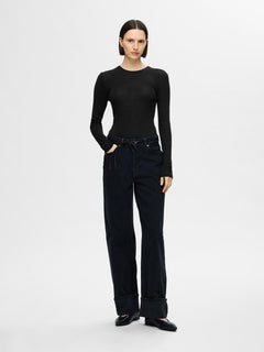 Naja Ls Knit O-Neck - Black