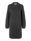 Lulu Ls High Neck Knit Dress - Volcanic Ash Melange