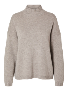 Cille Cashmere Blend High Neck - Irish Cream Melange