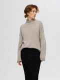 Cille Cashmere Blend High Neck - Irish Cream Melange