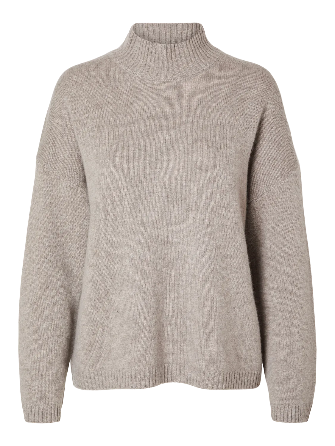 Cille Cashmere Blend High Neck - Irish Cream Melange