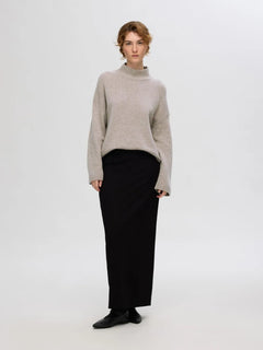 Cille Cashmere Blend High Neck - Irish Cream Melange