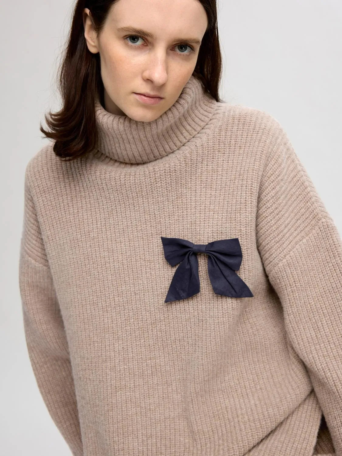 Mary Ls Long Knit Roll Neck - Irish Cream