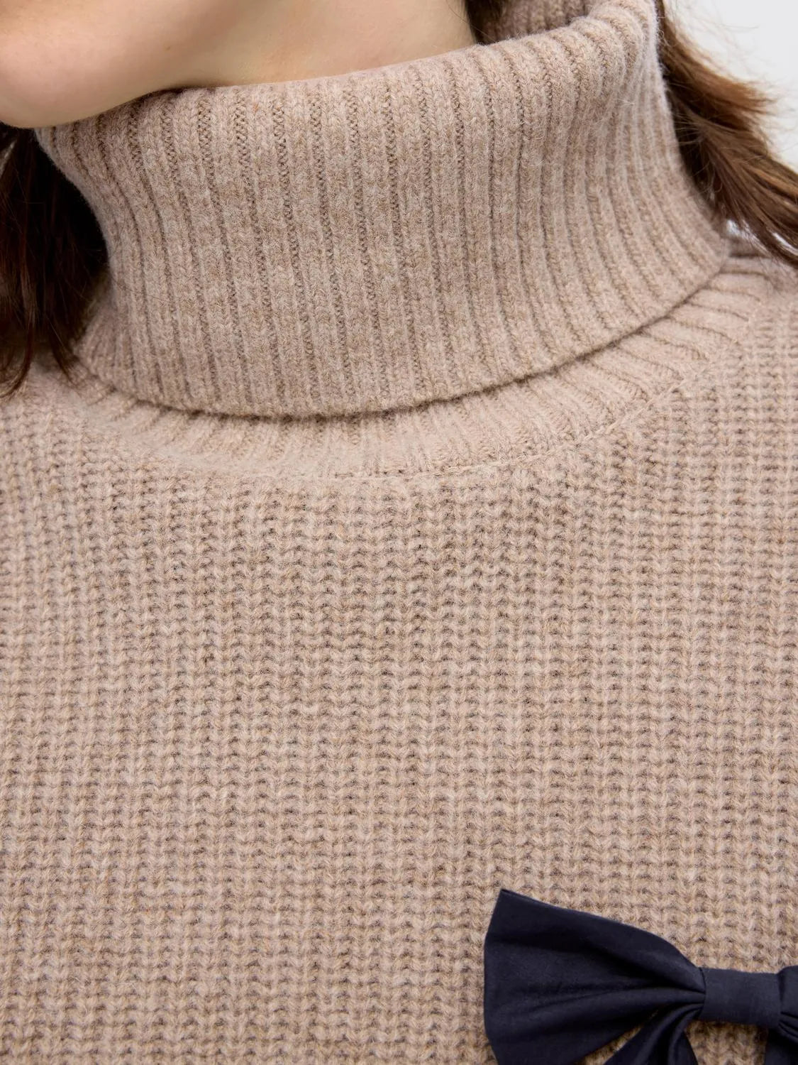 Mary Ls Long Knit Roll Neck - Irish Cream