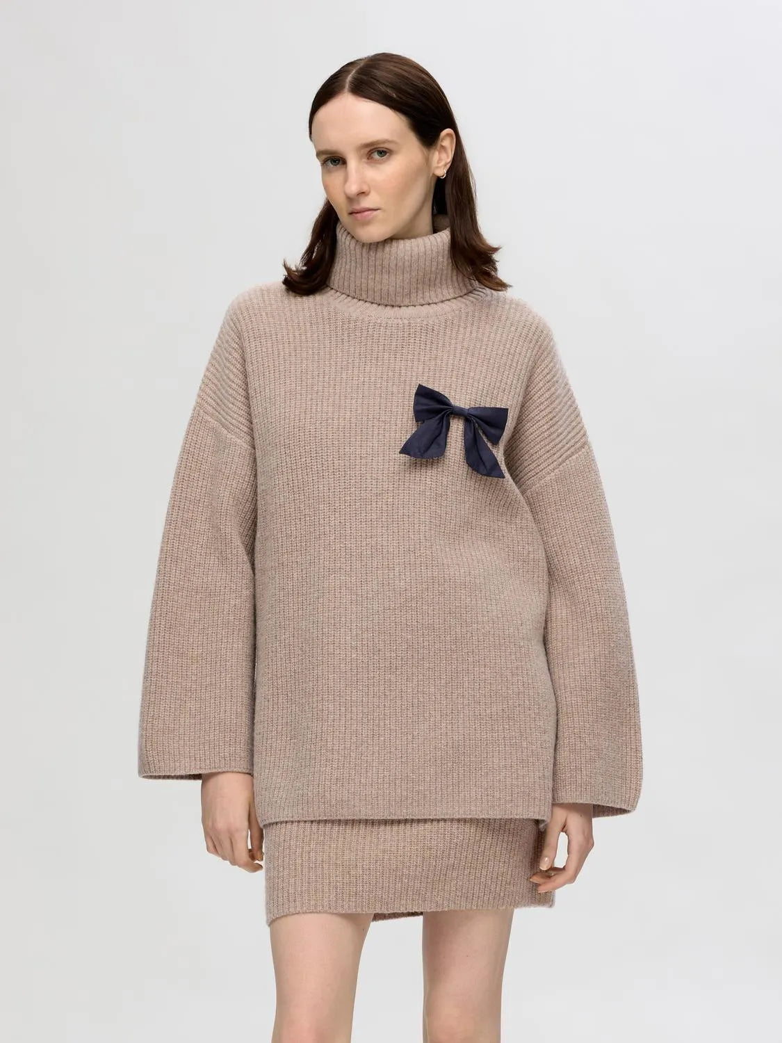 Mary Ls Long Knit Roll Neck - Irish Cream