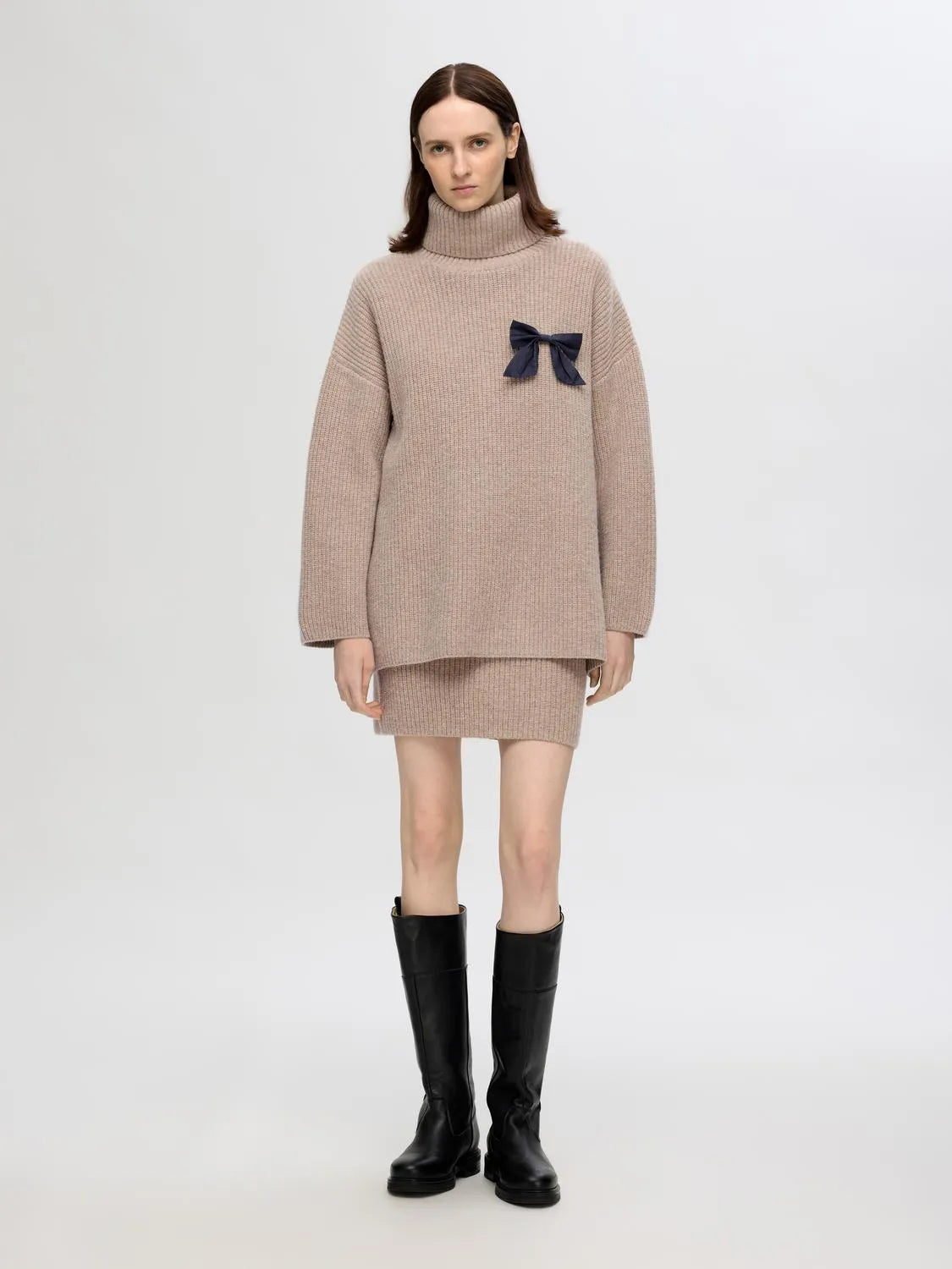 Mary Ls Long Knit Roll Neck - Irish Cream