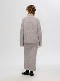 Gabella Ls Knit High-Neck W - Steel Gray Melange