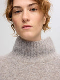 Gabella Ls Knit High-Neck W - Steel Gray Melange