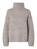 Gabella Ls Knit High-Neck W - Steel Gray Melange