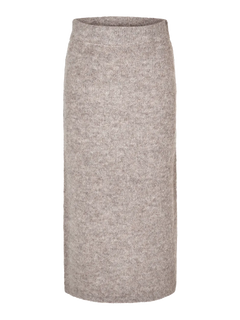 Gabella Hw Midi Knit Skirt - Steel Gray Melange