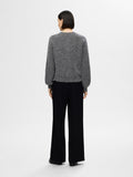 Sia Ras Ls Knit Pocket Cardigan - Medium Grey Melange