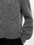 Sia Ras Ls Knit Pocket Cardigan - Medium Grey Melange