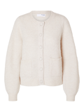 Sia Ras Ls Knit Pocket Cardigan - Birch Melange
