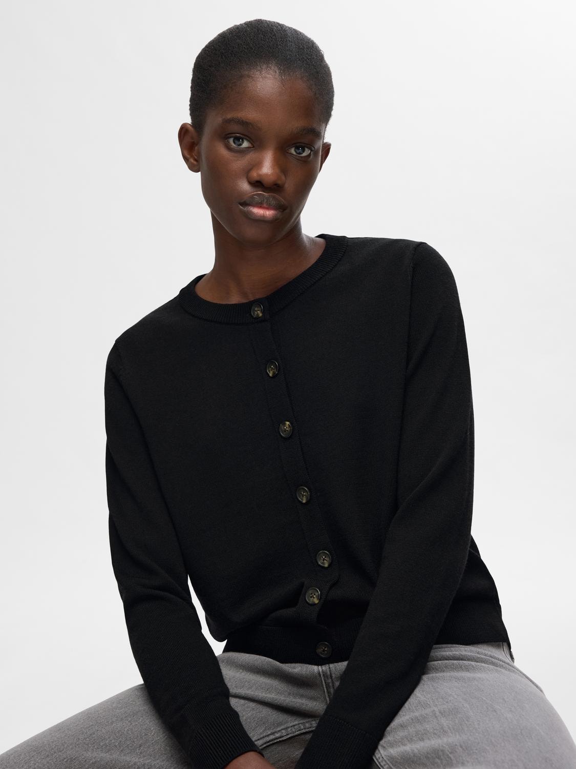 Hella Ls Knit Cardigan - Black