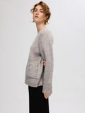 Alva Ls Knit Cardigan - Steel Gray Birch