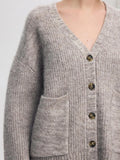 Alva Ls Knit Cardigan - Steel Gray Birch