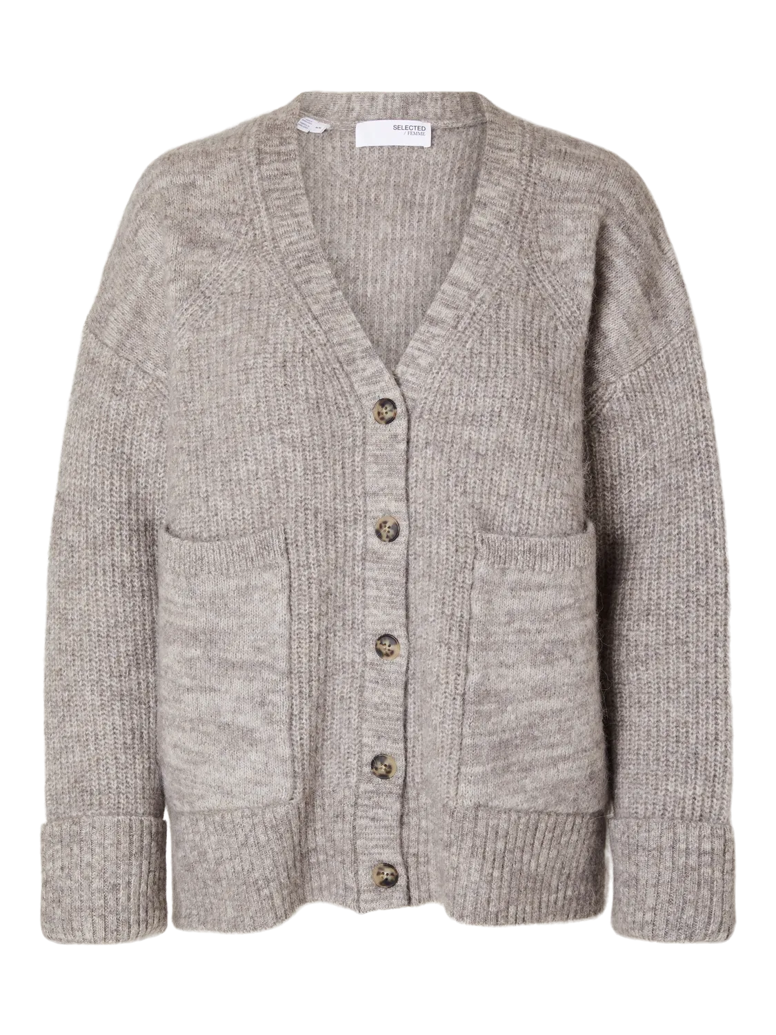Alva Ls Knit Cardigan - Steel Gray Birch