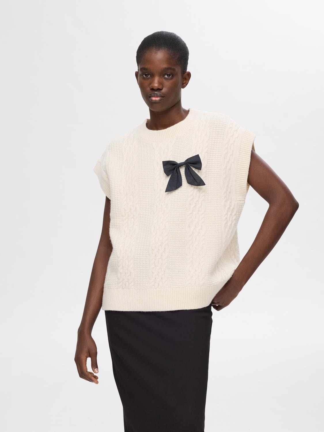 Elina Marie Knit Vest - Birch