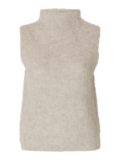 Emili Sl Knit High Neck Top - Dove Birch