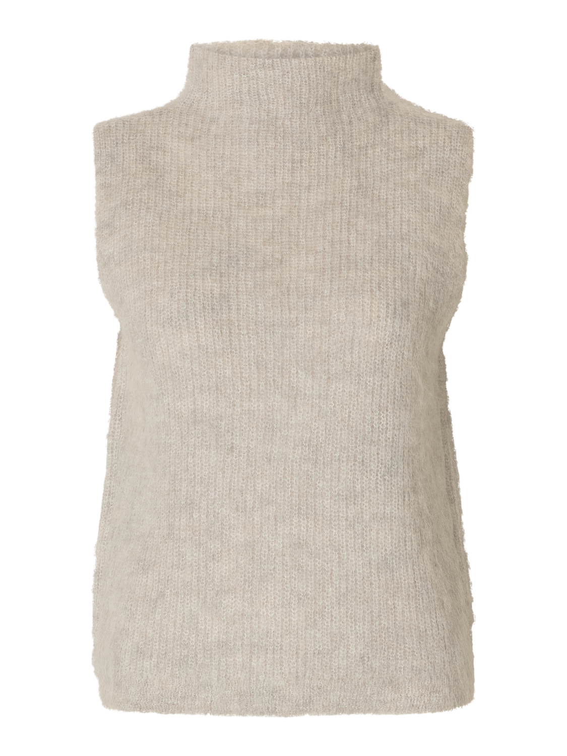 Emili Sl Knit High Neck Top - Dove Birch